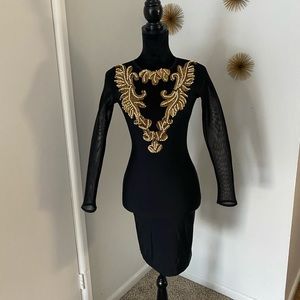 Black and gold dress